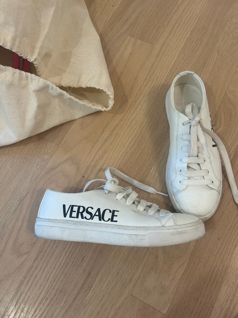 Versace white leather sneakers